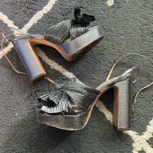 Loeffler Randall Natalia Silver Platform Heels